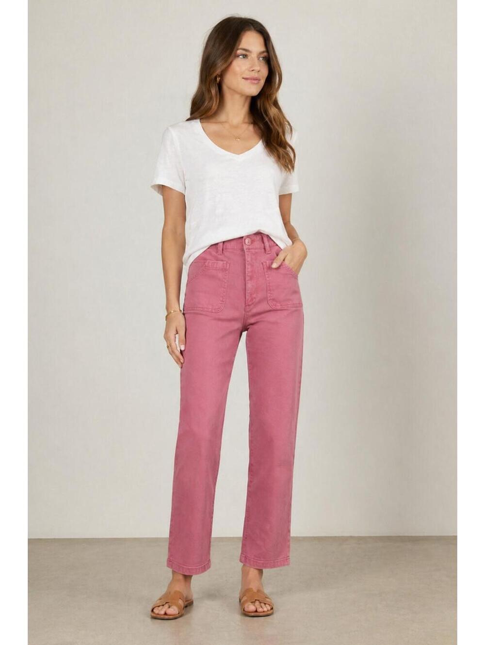 Liverpool Pink Straight Leg Pants High Rise Size 12